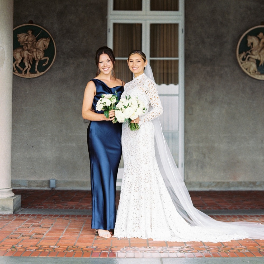 Asymmetrical One-Shoulder Cowl Maxi Slip Dress Social Bridesmaids Midnight Navy